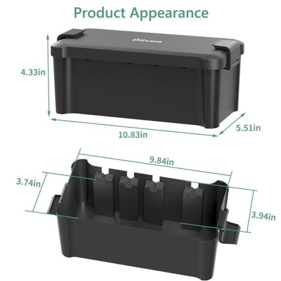 Waterproof Electrical Connection Box, Outdoor Weatherproof Extension Box, Black - Picture 2 of 6